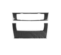 Moulages IntéRieurs 2 PCS En Fiber De Carbone Voiture Centre Contrôle CD Panneau Cadre Couverture Autocollant Décoratif Garniture Auto Accessoires Fit Utiliser for BMW Série 3 E90 E92 E93(Style B)