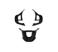 Moulages intérieurs Autocollant De Volant En Fibre Carbone Brillant Pour Peugeot 208 T9 2008 Accessoires D'intérieur Voiture Voiture Garniture(Noir)