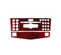 Moulages intérieurs Autocollants Voiture En Fibre Carbone Rouge Pour Mercedes Pour Benz Classe C W204 2007-2010 Décoration Intérieure Protection Voiture Intérieur(Type 1)