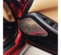 Moulages Intérieurs Colonne Avant Voiture Klaxon Capot Haut-parleur Cadre Décoratif À Paillettes Pour Mazda MX-5 MX 5 RF MX5 ND 2016-2022 Garniture Couverture Décoration(Argent)