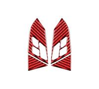 Moulages IntéRieurs Convient for BMW Série 5 E60 2004-2010 Accessoires de voiture Intérieur en fibre de carbone Panneau de volant de voiture Boutons Garniture Cadre Couverture Autocollants(RED)