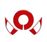 Moulages intérieurs Lot De 3 Autocollants Décoratifs Pour Volant Voiture Accessoires Pour Fiat Pour 500 2012 2013 2014 2015 Voiture Garniture(Rouge)