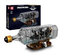 Mould King 10065 Bouteille de dérive avec Black Pearl Ship Block Set, Bateau Pirate en Bouteille modèle de Construction kit avec présentoir, Collection Adulte de Jouets de Bouteille (2206 PCS)