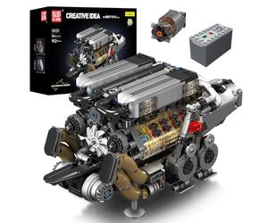 Mould King 10131 MOC Technology W16 Kit de Blocs combinés pour Moteurs V8 serrés avec Blocs de Serrage pour Moteur et boîtier de Batterie, Quatre turbocompresseurs (952 pièces et Plus)