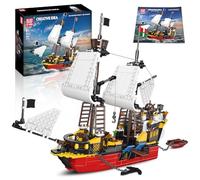 Mould King 10137 MOC Revenge Kit de blocs de serrage pour bateau de pirate, jouets pour adultes et enfants, blocs de serrage STEM (928 pièces)