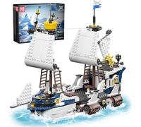 Mould King 10147 Briques De Construction De Serrage Navire Pirate Blocs De Construction Voilier Maquette Kit De Construction Savior Space Hip Jouet De Construction avec Accessoires Cadeau pour Adultes