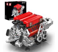Mould King 10163 Technique W16 Jeu de 955 Blocs de Construction avec contrôle par Application et Moteur Modèle Technique avec 16 cylindres et boîte à Piles pour Adultes (Rouge)