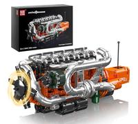Mould King 10200 Technique V8 Kit de construction moteur Modèle Blocs de construction Blocs de serrage Moteur avec cas de transmission Simulation Camion Auto Engines Kit pour adultes (3472 pièces)