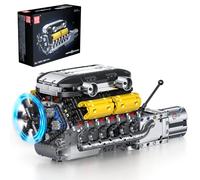 Mould King 10202 Technique V12 Kit de construction moteur de voiture avec fonction Shift Auto Engine Kit pour adultes (1260 pièces)