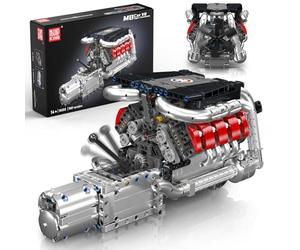 Mould King 10203 V8 Kit de modèle de moteur qui fonctionne, mini moteur avec moteur, kit de construction de modèle d'ingénierie MOC, modèle d'expérience en sciences physiques, meilleur cadeau STEM