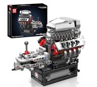 Mould King 10225 Technik V8 Motor und Getriebe Klemmbausteine Kit de construction, STEM 855+ Stücke Motormodellblöcke mit Motor, MOC Auto Moteur Modèle Toys für Kinder 14+/Adultes Collection Liebhaber