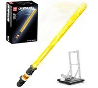 Mould King 10238 Kit de construction de modèle d'épée avec blocs de construction, Kit de construction de modèle d'épée rechargeable avec éclairage et support, Sabre lumineux cosplay pour adultes
