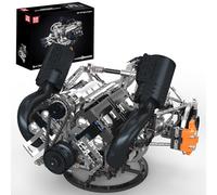 Mould King 10248 Technique V8 Motor Construction Blocks Jouet, Version Statique Ensemble de Construction de Moteur de Voiture Twin-Turbo V8 pour Adolescents à partir de 14 Ans (3192 Pièces)