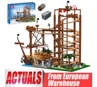Mould King 11013 jouets créatifs le montagnes russes MOC Double hélice avec bateau Pirate bloc de construction brique enfants cadeau de noël original box packing