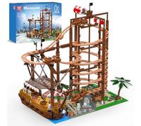 Mould King 11013 - Kit de construction pour adultes - Avec bateau pirate - Looping - Montagnes russes - Kit de modélisation pour parc à thème (2174 pièces)