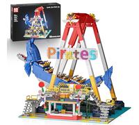 Mould King 11017 Parc d'attractions - Jouet de construction électrique - Bateau pirate - Blocs de construction MOC Corsair - Kit de modélisation - Kit de construction compatible avec d'autres marques