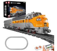 Mould King 12018 Technologie télécommande Controlled USA EMD F7 WP Voiture à Moteur à Combustion Interne Rail Train Lighting Block Kit LED Lighting Block Kit 1541 pièces avec Rail Transport Clamp Kit