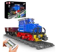 Mould King 12038 Jouets de blocs de construction de train, télécommande 2,4 G et double application pour garçons, kit de modèle de train de locomotive diesel (1117+ pièces)