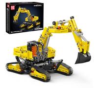 Mould King 17076 - Ensemble de construction technique - Pelle mécanique, modèle de bulldozer sur chenilles, camion à moteur haute technologie - Ensemble de briques de construction pour adultes