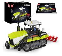 Mould King 17093 Kit de construction de modèle de tracteur télécommandé, 1357 pièces de véhicules agricoles motorisés avec double application et télécommande, affichage mécanique pour adulte