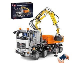 Mould King 19007 Grue d'ingénierie Bloc de Camion pneumatique, Camion d'ingénierie avec télécommande et Moteur électrique, 2819pcs Grand MOC télécommande Voiture Brique Brique Jouet