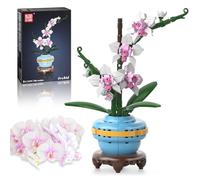 Mould King 24119 - Ensemble de briques de construction - Fleurs d'orchidée en plastique - Blocs de construction de fleurs pour filles avec vase - Bouquet de fleurs artificielles - Jeu de construction
