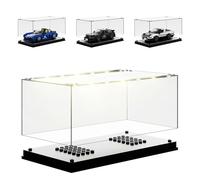 Mould King 27000 Vitrine Acrylique pour Voitures Speed Champions LED Protection Anti-poussière Vitrine avec Fond Noir pour Collection de Briques de Construction Automobile Modèles 19.5X 9.5X 8.5cm