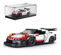 Mould King 27010 Speed Champion - Briques de Construction 911 RSR - Voiture de Sport - Briques de Serrage - avec vitrine en Acrylique - Modèles de Voitures à Collectionner (349 pièces)