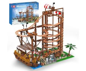 Mould King Kit de Construction de Montagnes Russes technologiques 11013, Grand sous-Verre à Double hélice avec Moteurs, Ensemble de Blocs de Construction, modèle de Boucle Technique, Jouets de