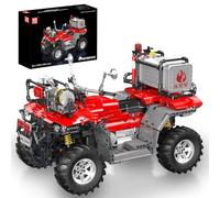 Mould King Technic 23003 Kit de modélisation de moto de pompier ATV avec télécommande 2,4 G et double commande par application, autocycle, kit de construction de véhicule tout-terrain (plus de 2100