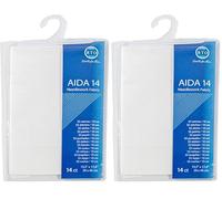 Mouldmaster Toile Aida blanche 14 points, 39 cm x 45 cm (Lot de 2)