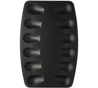 Zenker 7541 Moule à madeleines, plaque à madeleines, moule pour madeleines salées et sucrées, Acier inoxydable, Noir, 26 x 39 x 1 cm
