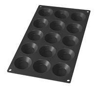Moule 15 tartelettes noir silicone 30x17.5 cm