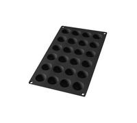 Lékué Moule à pâtisserie Mini demi-sphères 24 cavités silicone platine noir