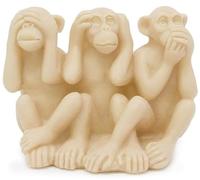 Moule 3 singes sages en 1 | Silicone anti-adhésif | Pour savons et travaux manuels | Taille environ 7,2 x 5 x 6,5 cm | Flexible et résistant | Facile à utiliser et à personnaliser | Idéal pour créer