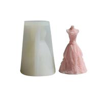 Moule 3D en Silicone for robe de mariée, outil Production résine gypse, bougie, bloc glace au chocolat, Kit cuisson, 2 pièces Pour Bougie(White02)