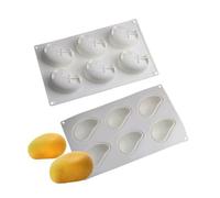 Moule 3D en silicone mangue - 6 cavités - Plateau de cuisson et de congélation de qualité alimentaire pour mousse, gelée, glaçons, chocolat et crème glacée