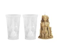 Moule 3D Forêt Fée érable, Lot de 1/2 Empreinte Flexible Démoulage Facile Silicone, Matrice pour Bougie Résine Plâtre DIY, pour Décoration Maison et Artisanat Créatif