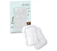 Moule 3D pour chocolat - SCRAPCOOKING - Ourson - Silicone - 28,5 x 22,5 x 6 cm - Blanc