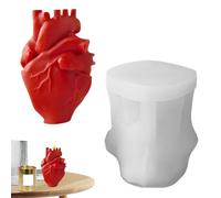 Moule 3D pour gâteaux au cœur humain - Moule anatomique réaliste pour bougies à cœur humain 3D, pratique pour la création avec un sforme facile pour les décorations de cupcakes au chocolat savon