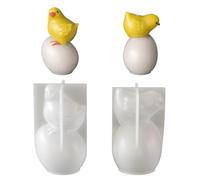 Moule 3D Poussin Œuf Debout pour Pâques,2 Moules en Silicone pour la Décoration Intérieure,Plâtre,Cire,Béton et le Savon,pour les Loisirs Créatifs de Pâques