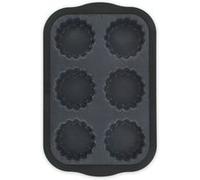 Zenker 685537 Moule 6 tartelettes en fibre de verre, moule pour 6 tartelettes, moule à tartelettes, Silicone fibre de verre, Gris, 28,3 x 18,4 x 2 cm