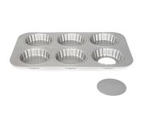 Moule 6 tartelettes 10 cm à fond amovible - Silver Top