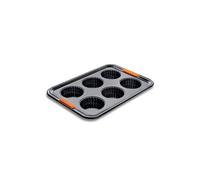 Le Creuset Moule 6 tartelettes Patiliss anti-adhérent en acier siliconé Anthracite/Orange