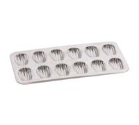 Gobel - Plaque de 12 madeleines - Fer blanc - Dimensions : 39,5 x 20 x 1,7 cm - Empreinte : 8 cm - Fabriquée en France