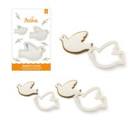 Decora 0255407 KIT 3 COUPOIRS en Plastique Colombe, Blanc