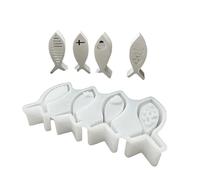 Moule à 4 cavités en silicone pour la fabrication de résines en forme de poisson, veilleuse pour loisirs créatifs, décoration d'intérieur, amateurs de poissons, atmosphère de poisson, moule léger