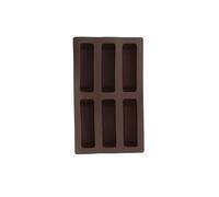Moule a 6 financiers 26.5x16cm en silicone marron