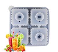 Moule à bac à glace, silicone de bac à glace - 4 cavités à 4 cavités pour cube jaloux | Moule à glaçons antiadhésif avec couvercle d'entonnoir pour cio