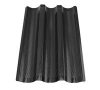 Moule à Baguette en Acier Inoxydable, Antiadhésif et Durable | Conception perforée facile à nettoyer, idéale pour cuire du pain, des petits pains et des scones